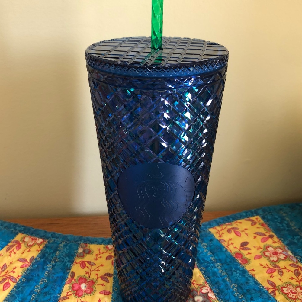 Starbucks Tumbler Textured Blue 24oz Cold cup Sirens Eye New Venti Jeweled